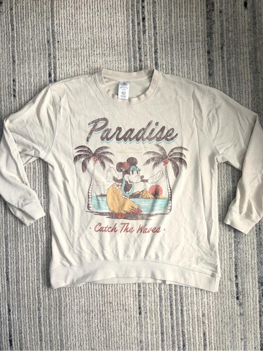 Disney Minnie Mouse Cream Sweatshirt Size L